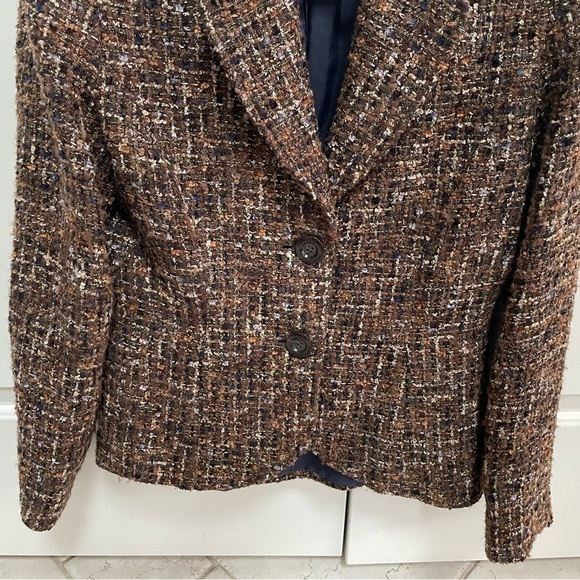 Coldwater Creek Wool Blend Old Money Designer Vibes Tweed Look Blazer Jacket - Picture 3 of 14